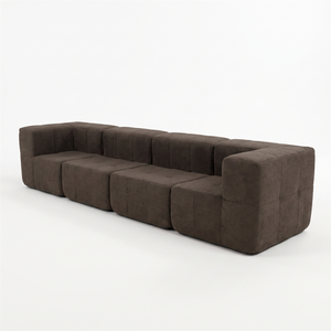 Sofá Modular 4 Piezas 340cm Bouclé Kappesberg Chocolate