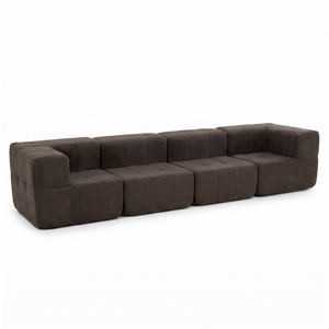 Sofá Modular 4 Piezas 340cm Bouclé Kappesberg Chocolate