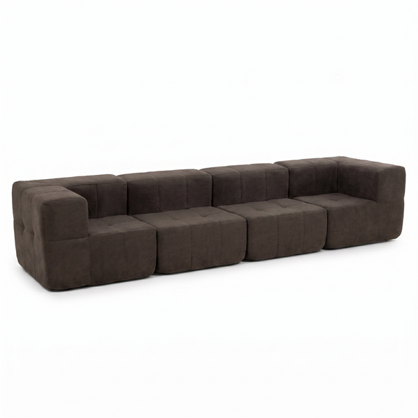Sofá Modular 4 Piezas 340cm Bouclé Kappesberg Chocolate