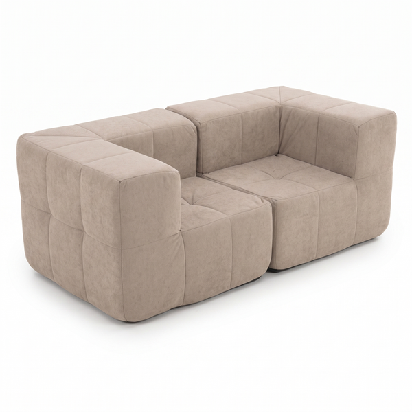 Sofá Modular 2 Piezas 172cm Bouclé Kappesberg Capuccino