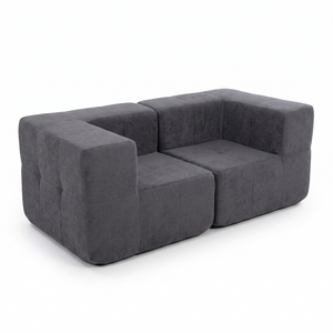 Sofá Modular 2 Piezas 172cm Bouclé Kappesberg Azul Titanio