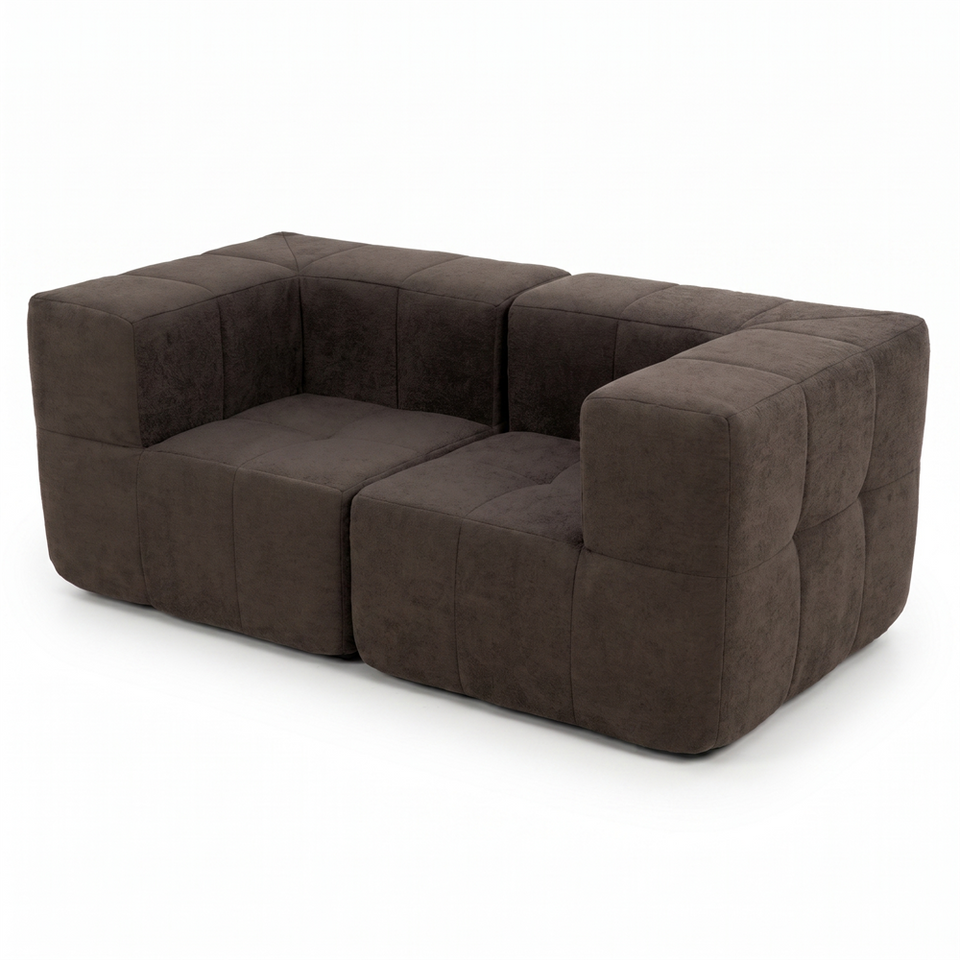 Sofá Modular 2 Piezas 172cm Bouclé Kappesberg Chocolate