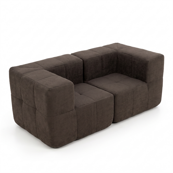 Sofá Modular 2 Piezas 172cm Bouclé Kappesberg Chocolate