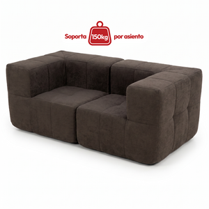 Sofá Modular 2 Piezas 172cm Bouclé Kappesberg Chocolate