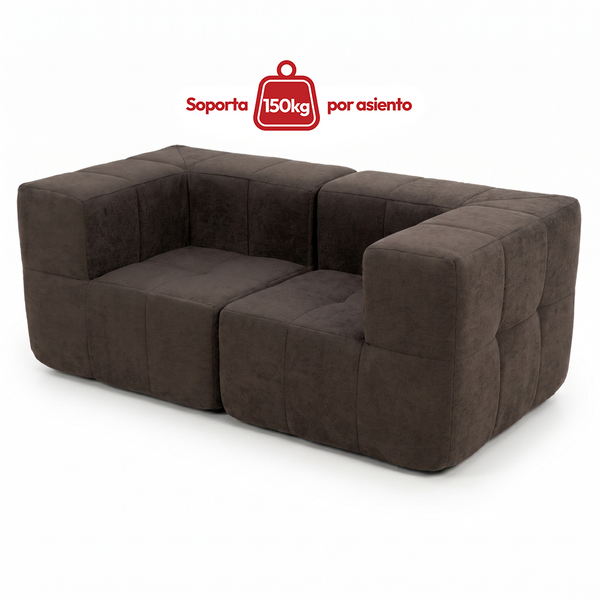 Sofá Modular 2 Piezas 172cm Bouclé Kappesberg Chocolate