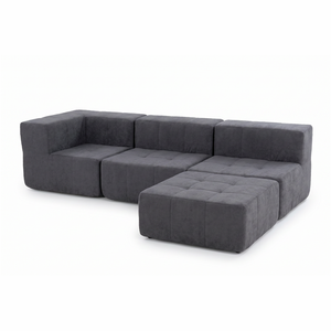 Sofá Modular 4 Piezas 340cm Kappesberg Azul Titanio