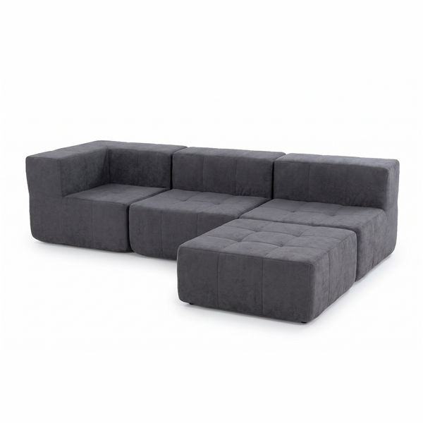 Sofá Modular 4 Piezas 340cm Kappesberg Azul Titanio