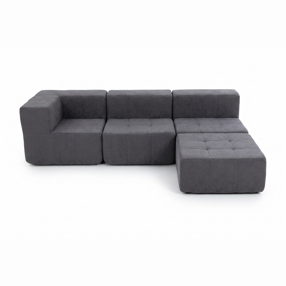 Sofá Modular 4 Piezas 340cm Kappesberg Azul Titanio