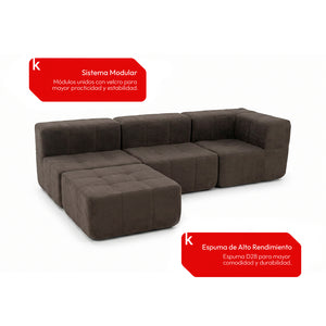 Sofá Modular 4 Piezas 340cm Kappesberg Chocolate