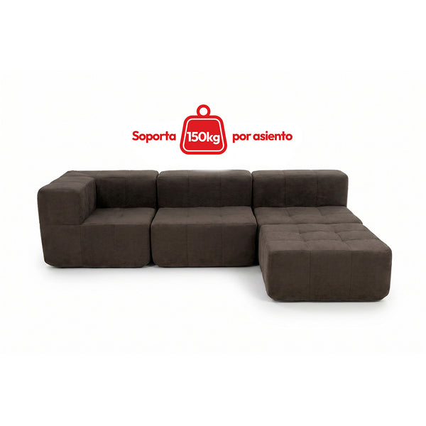 Sofá Modular 4 Piezas 340cm Kappesberg Chocolate