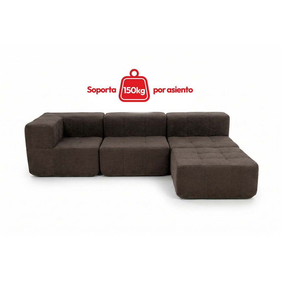 Sofá Modular 4 Piezas 340cm Kappesberg Chocolate