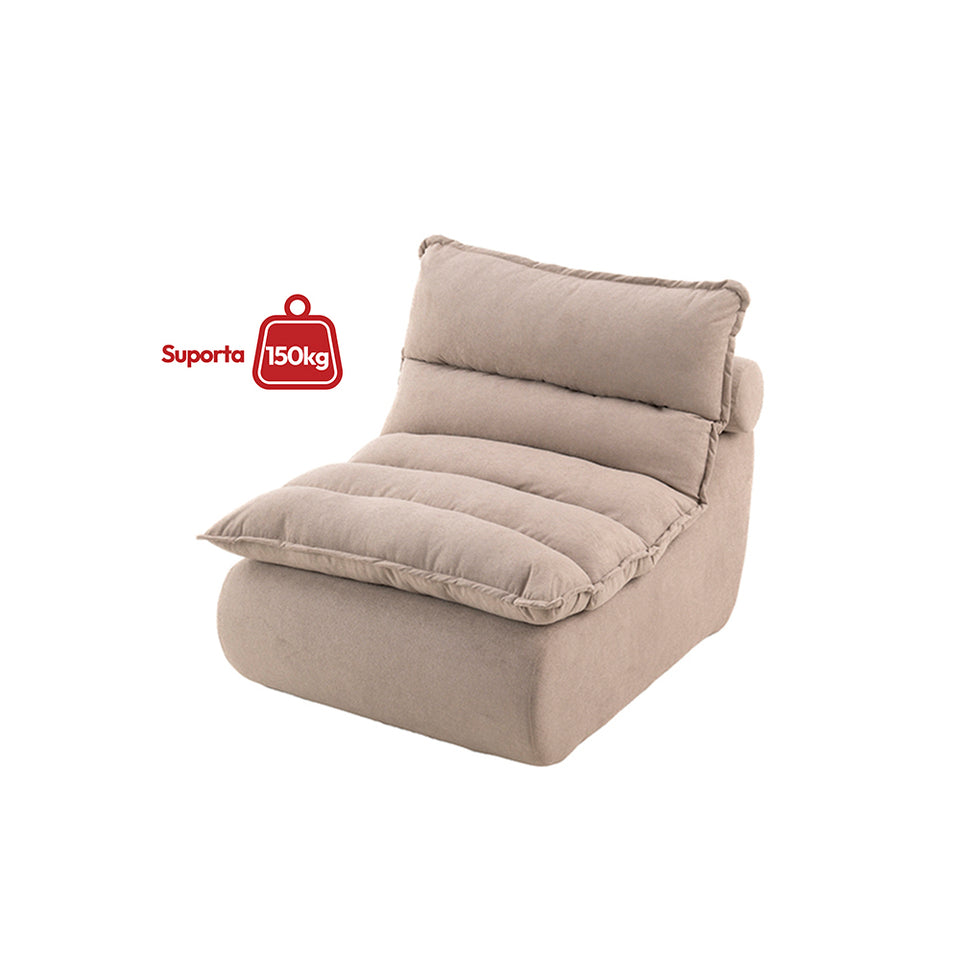 Sillón con Puff Bouclé Respaldo Regulable Kappesberg Beige