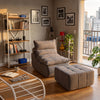 Sillón con Puff Bouclé Respaldo Regulable Kappesberg Gris