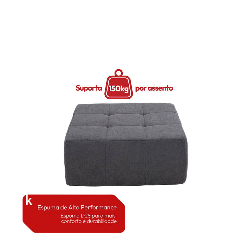 Sillón con Puff Bouclé Respaldo Regulable Kappesberg Gris