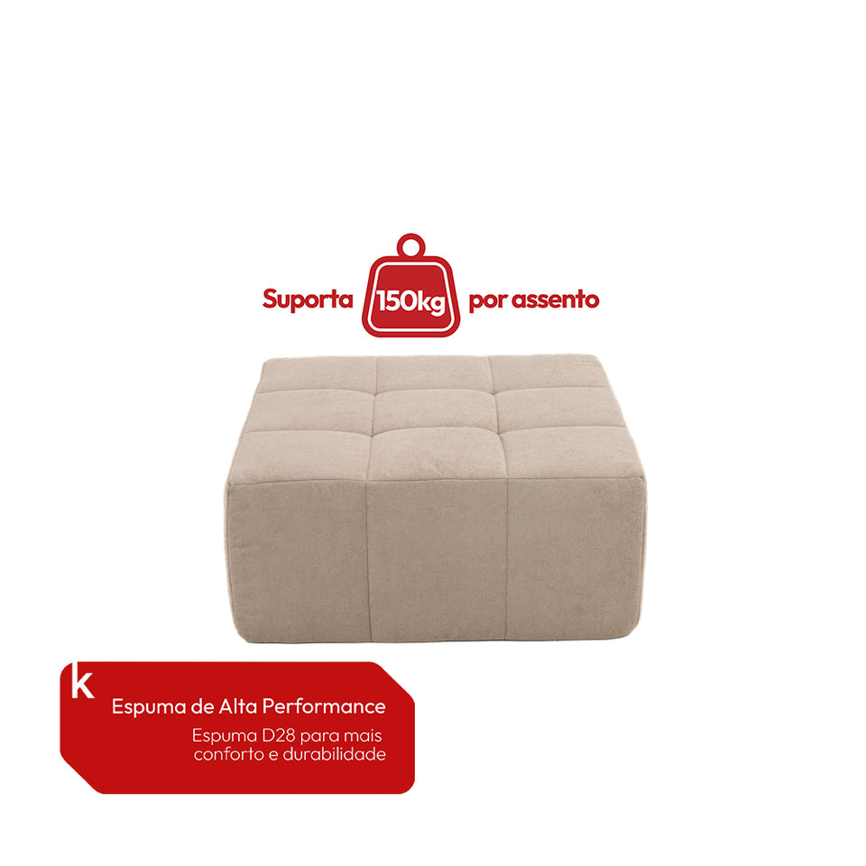 Sillón con Puff Bouclé Respaldo Fijo Kappesberg Beige