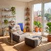 Sillón con Puff Bouclé Respaldo Fijo Kappesberg Gris