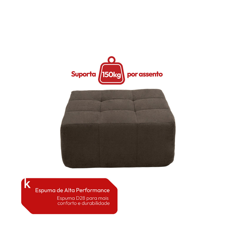 Sillón con Puff Bouclé Respaldo Fijo Kappesberg Chocolate