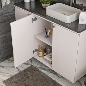 Vanitory Baño Kappesberg 120cm MDF Con Aéreos Blanco