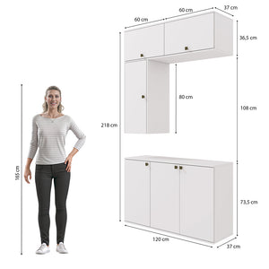 Vanitory Baño Kappesberg 120cm MDF Con Aéreos Blanco