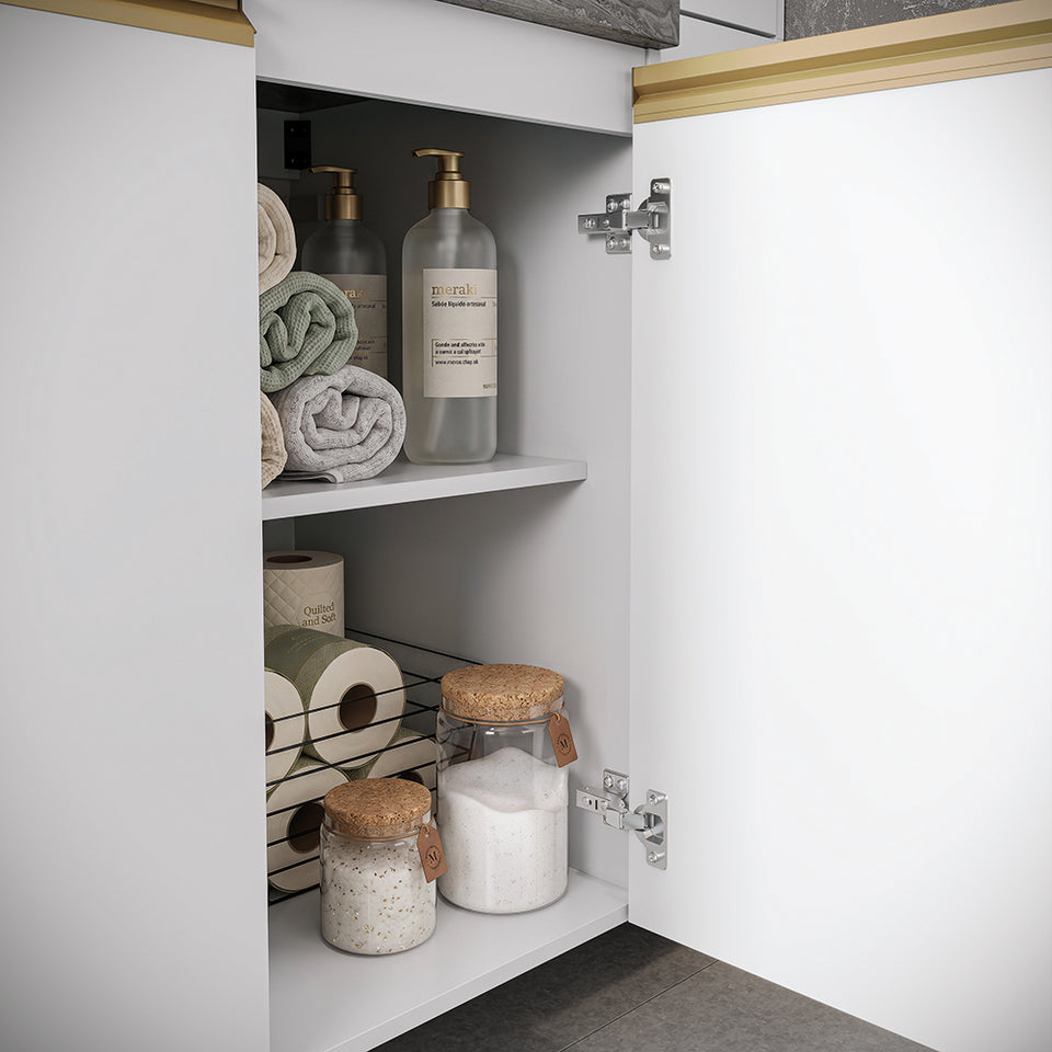 Vanitory Baño Kappesberg 116cm MDF Con Aéreos Blanco