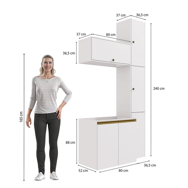 Vanitory Baño Kappesberg 116cm MDF Con Aéreos Blanco