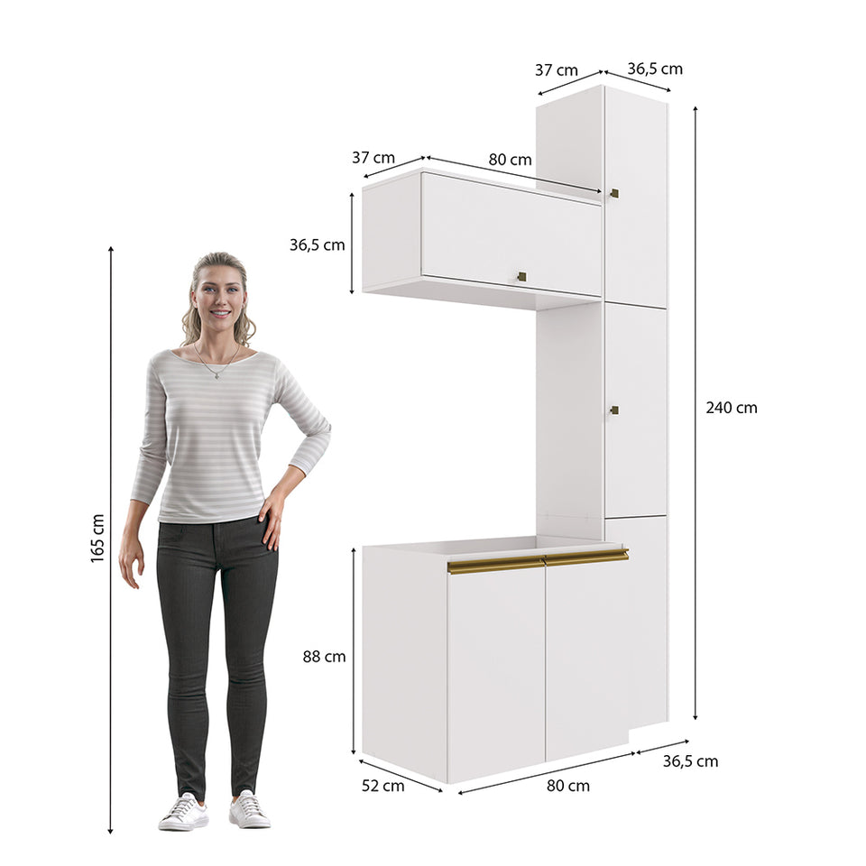 Vanitory Baño Kappesberg 116cm MDF Con Aéreos Blanco