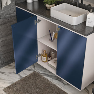 Vanitory Baño Kappesberg 120cm MDF Con Aéreos Blanco y Azul