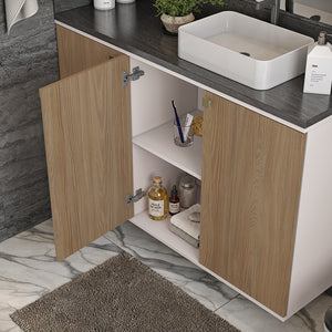 Vanitory Baño Kappesberg 120cm MDF Blanco y Marrón