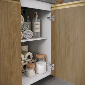Vanitory Baño Kappesberg 116cm MDF Blanco y Marrón