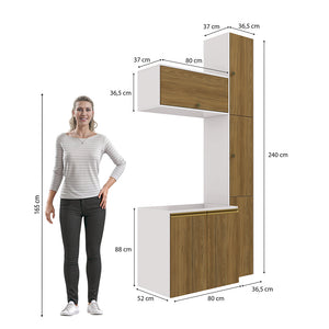 Vanitory Baño Kappesberg 116cm MDF Blanco y Marrón