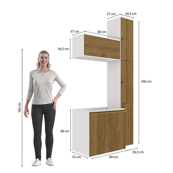 Vanitory Baño Kappesberg 116cm MDF Blanco y Marrón