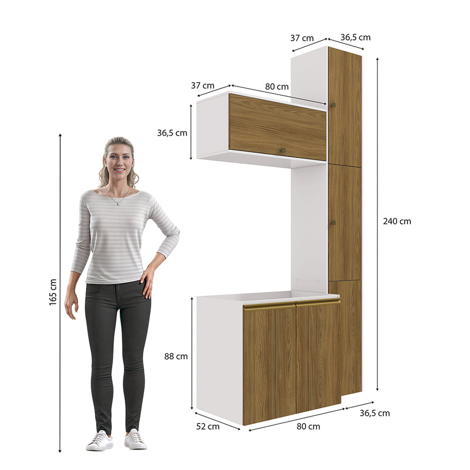 Vanitory Baño Kappesberg 116cm MDF Blanco y Marrón