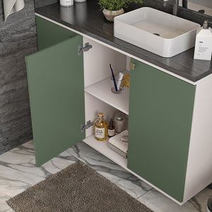 Vanitory Baño Kappesberg 120cm MDF Blanco y Verde