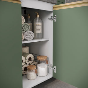 Vanitory Baño Kappesberg 116cm MDF Blanco y Verde