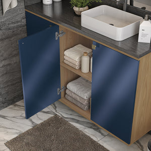Vanitory Baño Kappesberg 120cm MDF Marrón y Azul