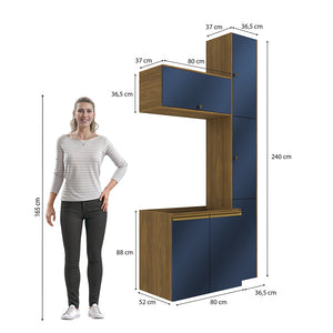 Vanitory Baño Kappesberg 116cm MDF Marrón y Azul