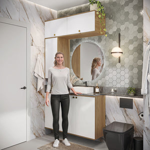 Vanitory Baño Kappesberg 120cm MDF Marrón y Blanco