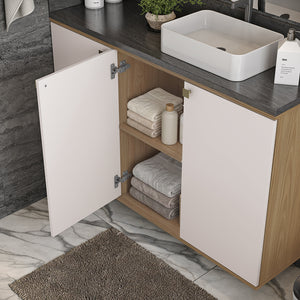 Vanitory Baño Kappesberg 120cm MDF Marrón y Blanco