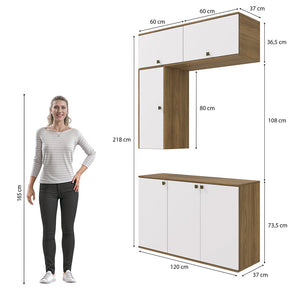 Vanitory Baño Kappesberg 120cm MDF Marrón y Blanco