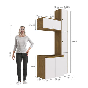 Vanitory Baño Kappesberg 116cm MDF Marrón y Blanco
