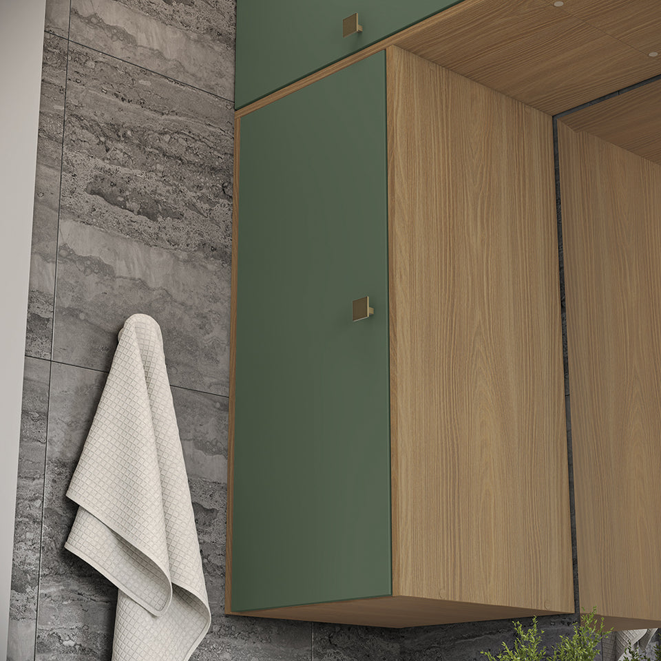 Vanitory Baño Kappesberg 120cm MDF Marrón y Verde