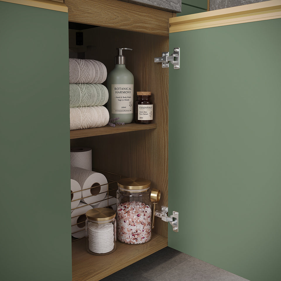Vanitory Baño Kappesberg 116cm MDF Marrón y Verde