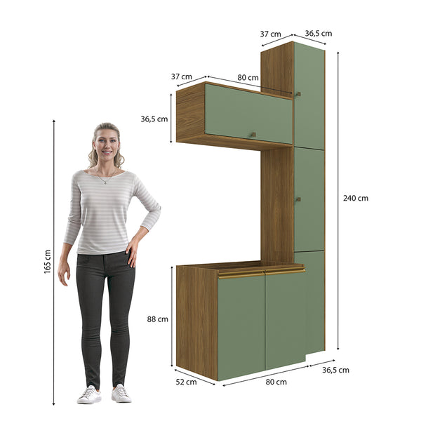 Vanitory Baño Kappesberg 116cm MDF Marrón y Verde