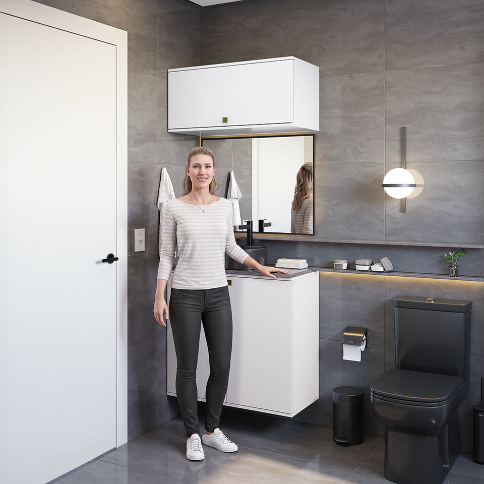 Vanitory Baño Kappesberg 80cm MDF Con Aéreos Blanco