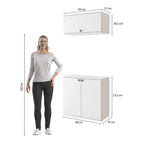 Vanitory Baño Kappesberg 80cm MDF Con Aéreos Blanco
