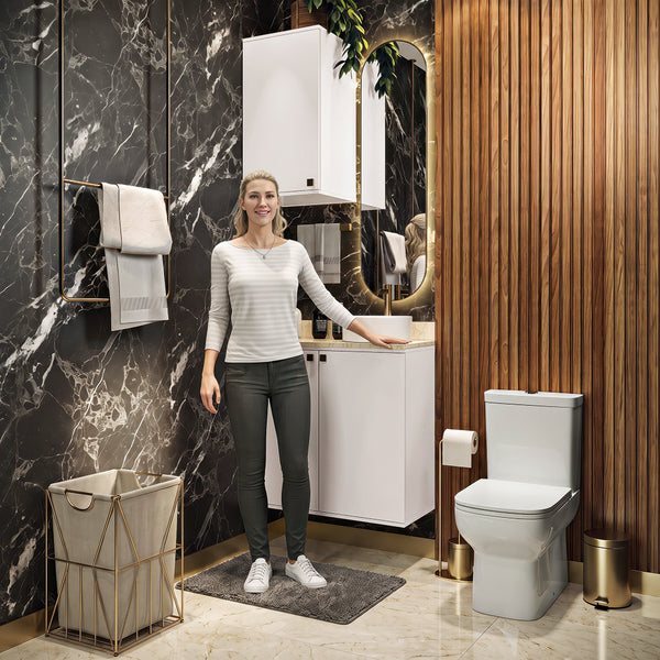 Vanitory Baño Kappesberg 80cm MDF Con Aéreos Blanco