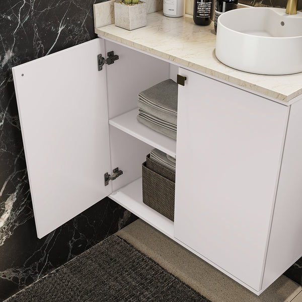 Vanitory Baño Kappesberg 80cm MDF Con Aéreos Blanco