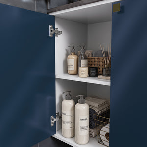 Vanitory Baño Kappesberg 80cm MDF Blanco y Azul