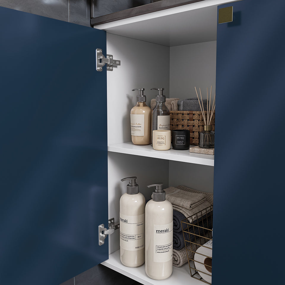 Vanitory Baño Kappesberg 80cm MDF Blanco y Azul