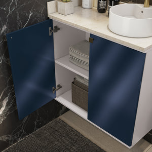 Vanitory Baño Kappesberg 80cm MDF Blanco y Azul